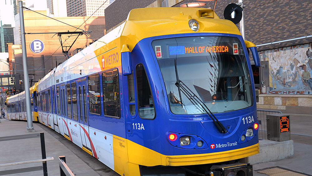 Existing METRO Blue Line in downtown Minneapolis.