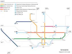 Toronto area subway expansion map Toronto area subway expansion map