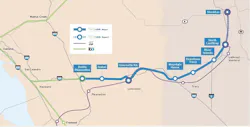 A map showing the two phases of the Valley Link rail project. A map showing the two phases of the Valley Link rail project.