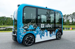 Local Motors’ Olli 2.0 is equipped with Robotic Research's AutoDrive® Autonomy kit, which provides driver-warning, driver-assist and connected autonomous functionality. Local Motors’ Olli 2.0 is equipped with Robotic Research's AutoDrive® Autonomy kit, which provides driver-warning, driver-assist and connected autonomous functionality.