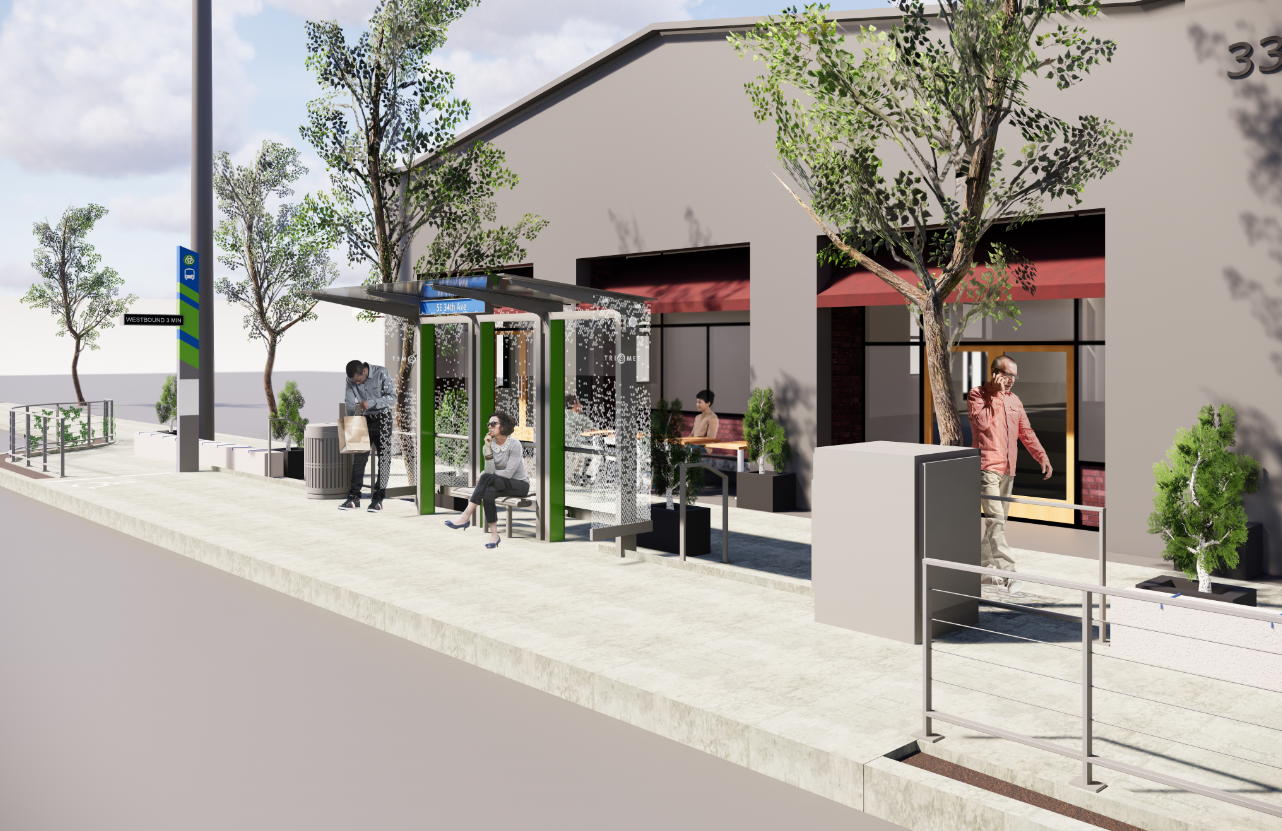 Rendering of a pedestrian pass through.