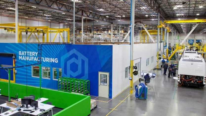 Proterra's new battery manufacturing line is co-located within its existing EV bus facility.