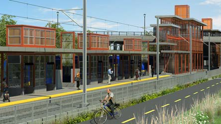 A rendering of the future West Lake Station on the Southwest LRT route.