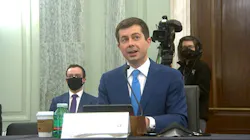 USDOT Secretary-designate Pete Buttigieg during his Senate confirmation hearing, Jan. 21. USDOT Secretary-designate Pete Buttigieg during his Senate confirmation hearing, Jan. 21.