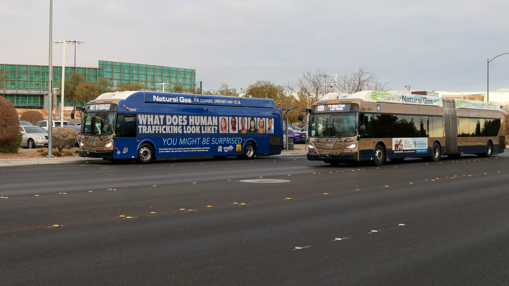 The RTC of Southern Nevada awareness campaign is featured across the valley&rsquo;s transit stops and hubs, inside and outside of buses, on digital billboards and on social media platforms.