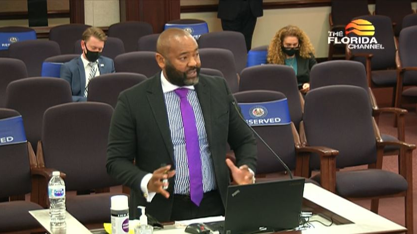 Palm Tran Executive Director Clinton B. Forbes speaks before the Florida State Senate Transportation Committee Feb. 2, 2021.