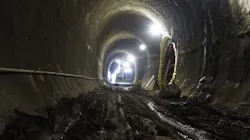 The tunnel excavator moving into position to start the final phase of tunnel two 100 percent excavation. The tunnel excavator moving into position to start the final phase of tunnel two 100 percent excavation.