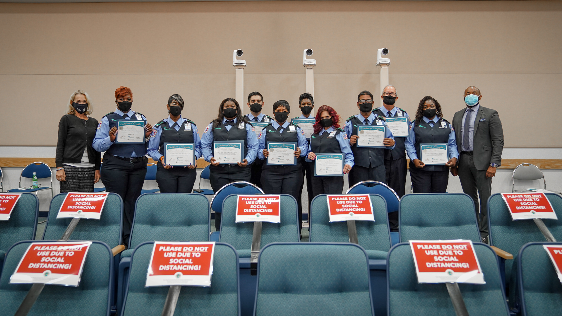 Palm Tran's graduating class of 10 bus operators.