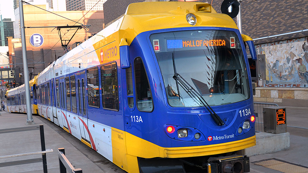 A Blue Line train in Minneapolis.