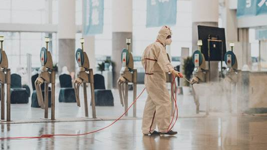 Facility undergoing cleaning