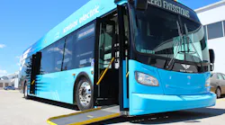 A New Flyer Xcelsior CHARGE bus with ramp deployed. A New Flyer Xcelsior CHARGE bus with ramp deployed.