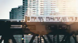 A CTA Brown Line train to Kimball in Chicago. A CTA Brown Line train to Kimball in Chicago.