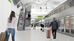 A rendering of the planned REM station at Montréal-Trudeau International Airport. A rendering of the planned REM station at Montréal-Trudeau International Airport.