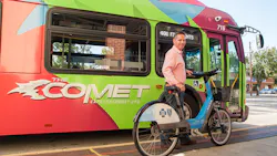 COMET bus riders receive free 45-minute passes for Blue Bike. COMET bus riders receive free 45-minute passes for Blue Bike.