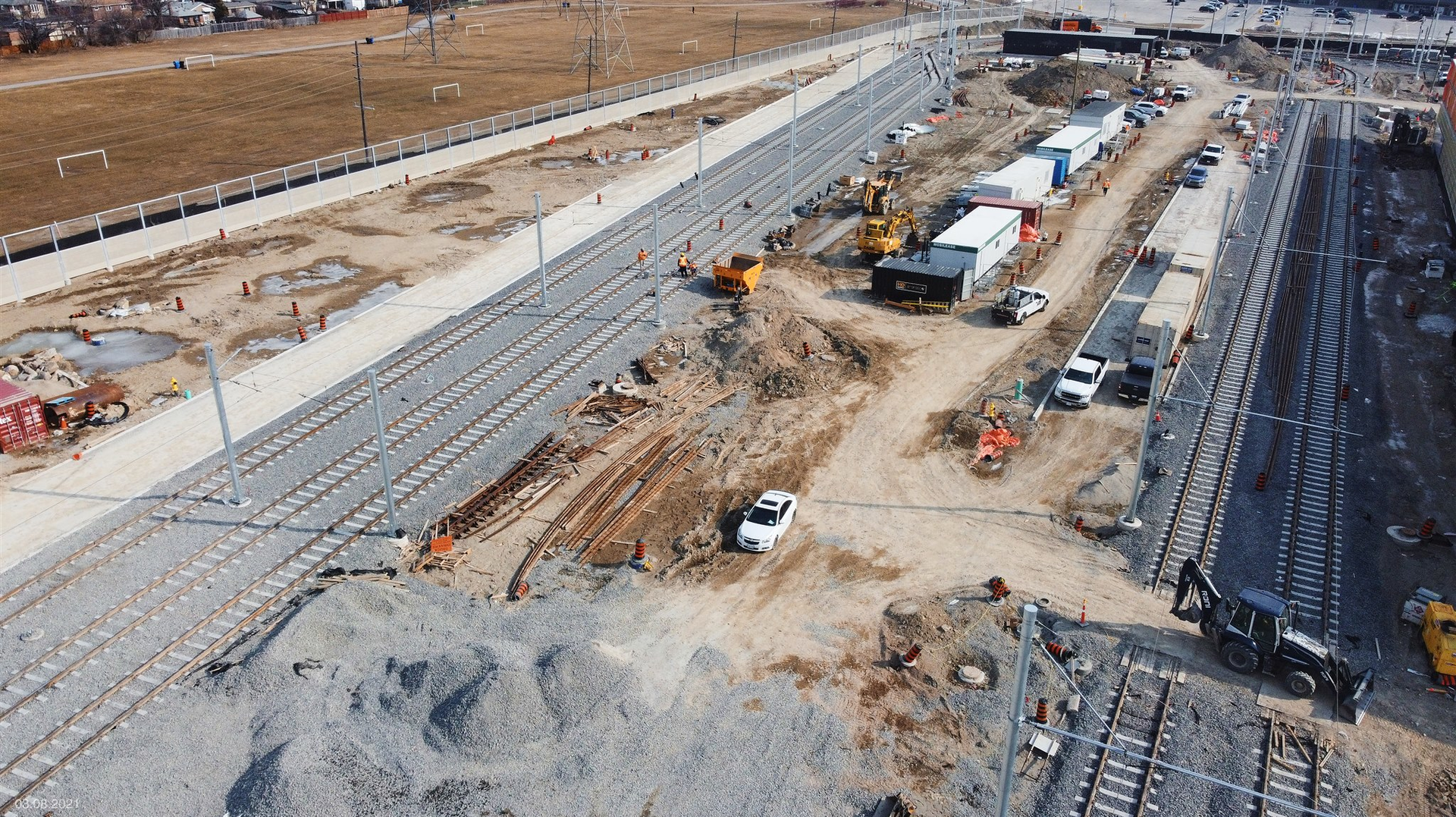 The tracks and other elements outside the facility.