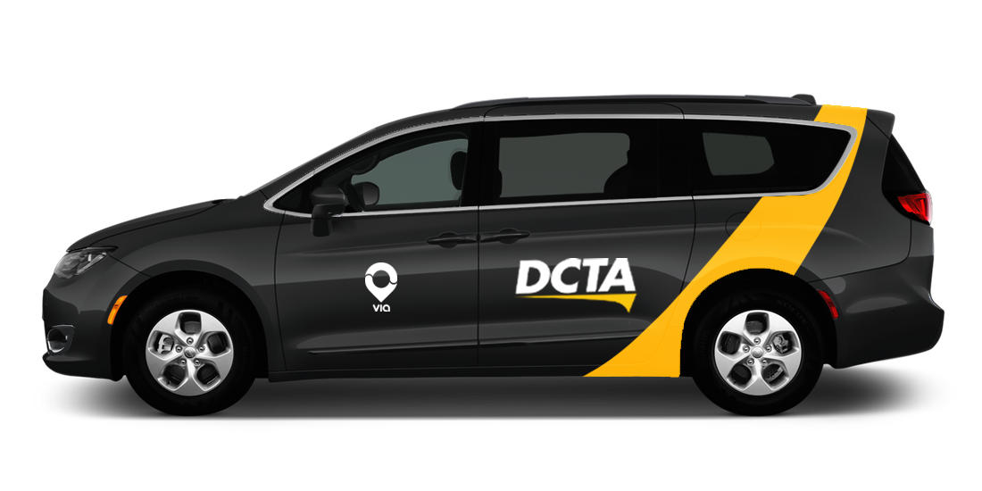 A mock up showing the branding of the vans that would be used for DCTA's GoZone on-demand service.