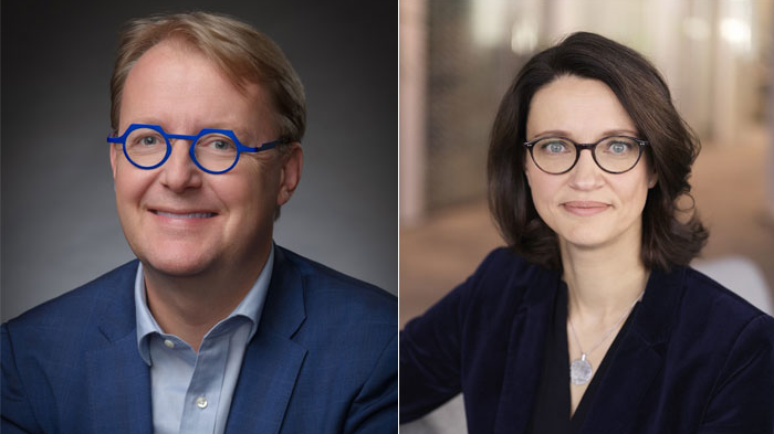 Left, Cl&eacute;ment Michel, right, Annelise Avril.