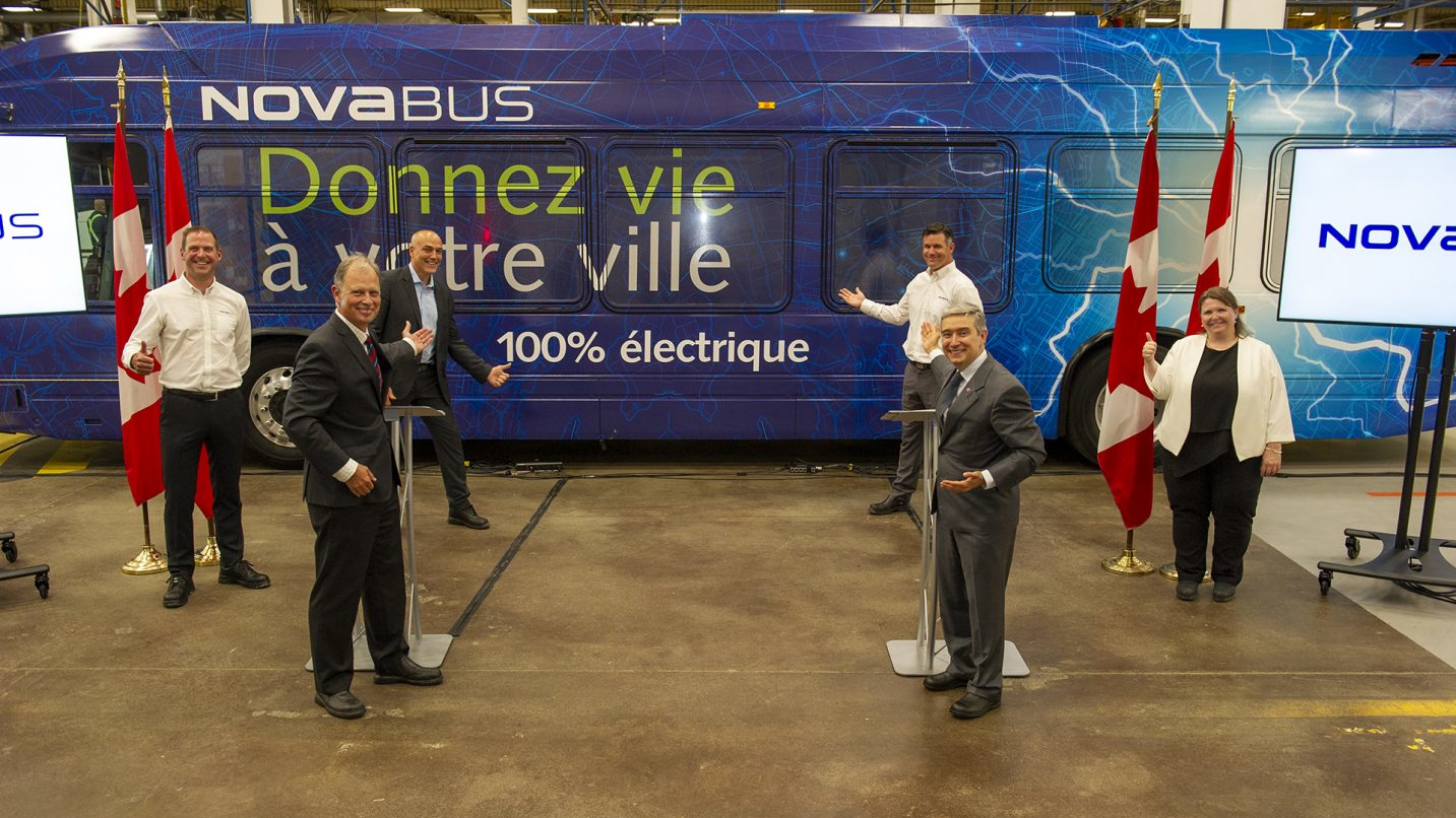 Funds from the government of Canada will help Nova Bus modernize its manufacturing facilities in Quebec, among other zero-emission bus focused enhancements.