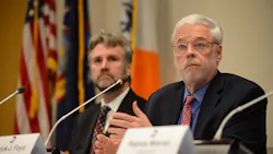 Pat Foye speaks at a March 2020 press conference discussing the MTA's response to the COVID-19 pandemic. Pat Foye speaks at a March 2020 press conference discussing the MTA's response to the COVID-19 pandemic.