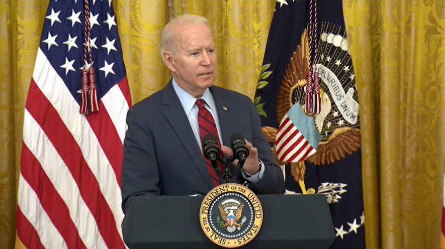 President Joe Biden addresses the press on June 24 following the release of the bipartisan infrastructure deal framework.