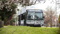 One of BC Transit's New Flyer Xcelsior buses in service. One of BC Transit's New Flyer Xcelsior buses in service.