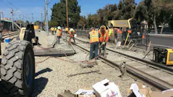 Repair work being done on Santa Clara VTA light-rail tracks in San Jose, Calif. Repair work being done on Santa Clara VTA light-rail tracks in San Jose, Calif.