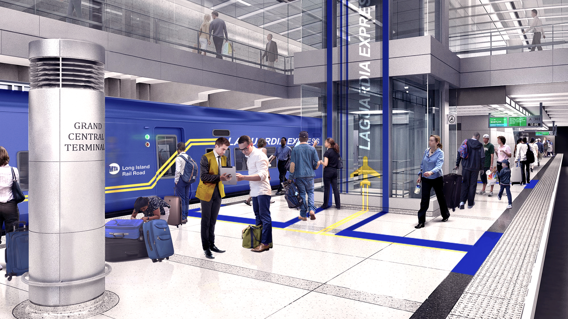 A rendering of the LaGuardia Express at Grand Central Terminal.