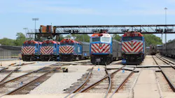 Metra trains in a yard: U.S. commuter rail operators, like Metra, are facing a hardening liability insurance market, which is prompting industry advocates to ask for federal action. Metra trains in a yard: U.S. commuter rail operators, like Metra, are facing a hardening liability insurance market, which is prompting industry advocates to ask for federal action.
