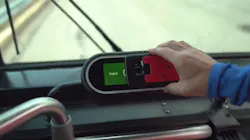 A mobile ticket is validated as a rider boards a Port Authority of Allegheny County bus. A mobile ticket is validated as a rider boards a Port Authority of Allegheny County bus.