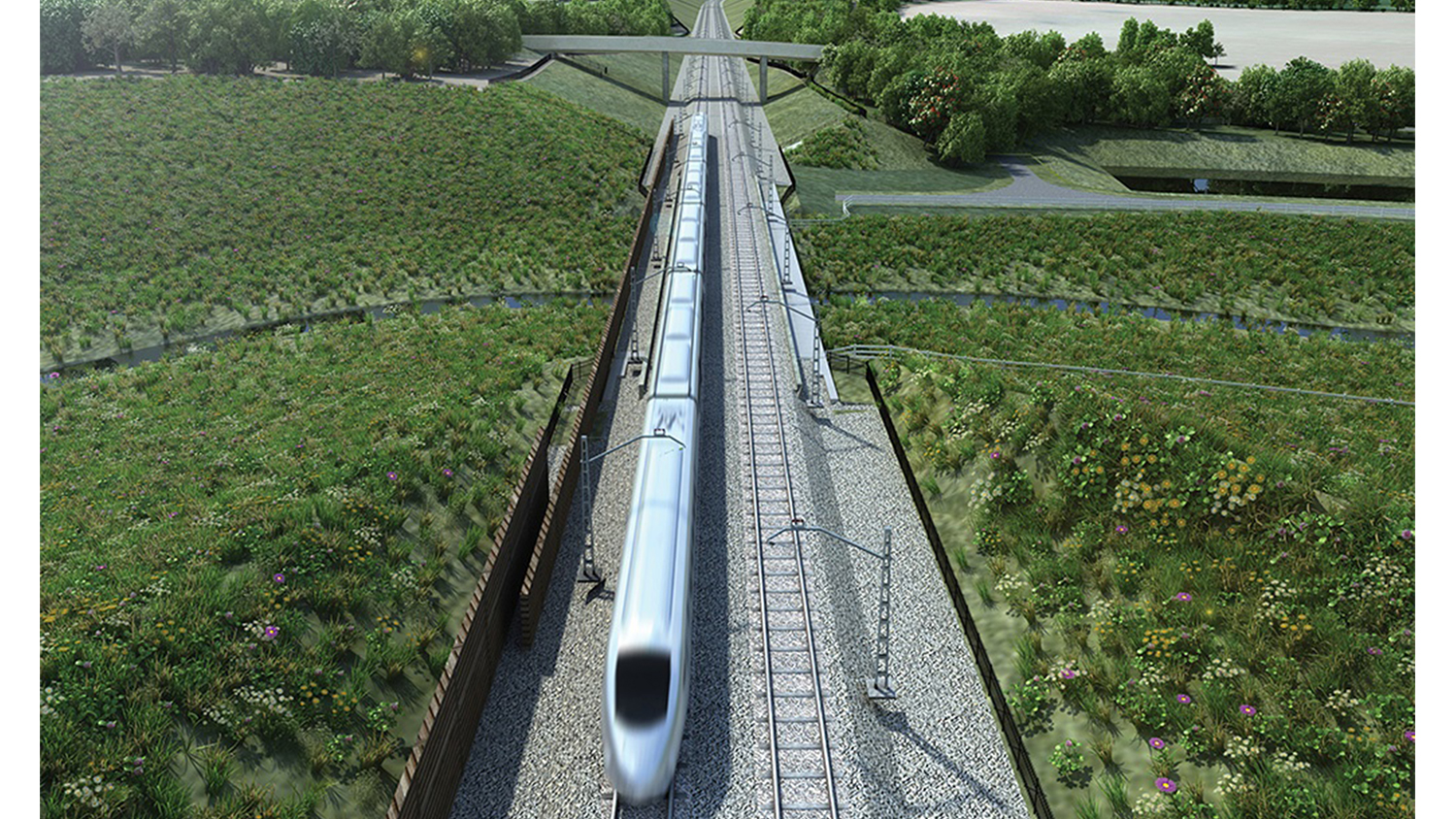 A rendering of the future Prairie Link high-speed rail that would connect Edmonton, Red Deer and Calgary, Alberta, Canada.