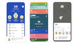 Three screenshots showing Transit Royale features including a leaderboard, left, home screen, center and celebrity status, right. Three screenshots showing Transit Royale features including a leaderboard, left, home screen, center and celebrity status, right.