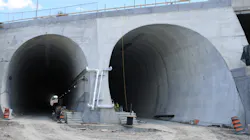 West portal – tunnel faces were constructed using rebar and concrete to create a finished exterior. West portal – tunnel faces were constructed using rebar and concrete to create a finished exterior.