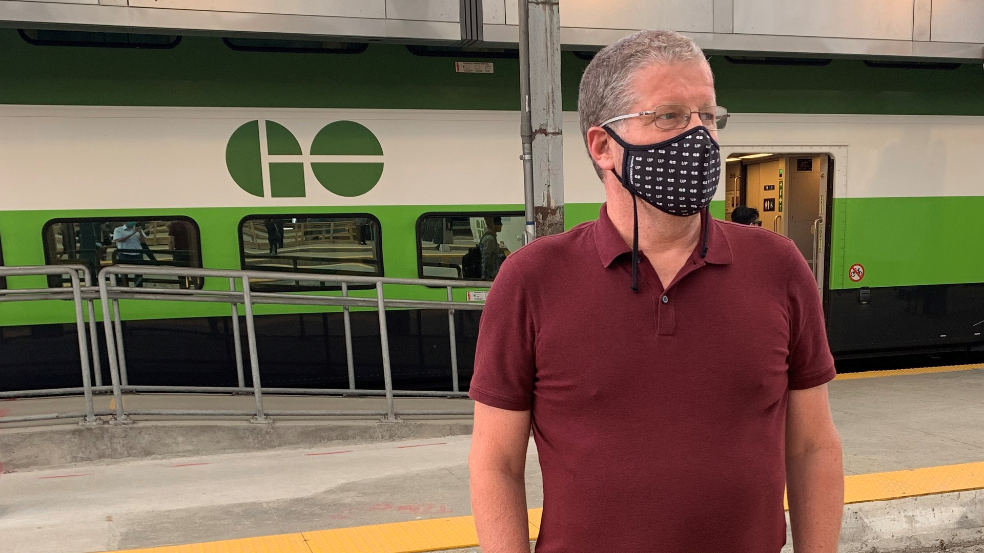 Metrolinx CEO Phil Verster stands on a Union Station platform.
