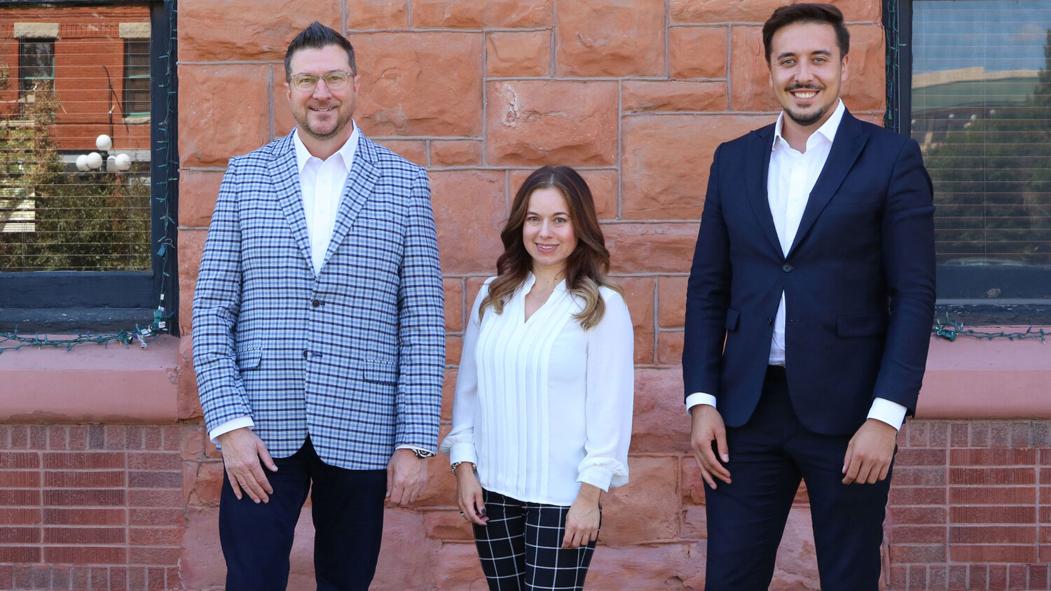 Russell DeSalvo, President & CEO of PuebloPlex, Kari Gonzales, Acting CEO & President of TTCI and Denis Tudor, CEO & Co-Founder of Swisspod prior to the project announcement in Pueblo, Colo.