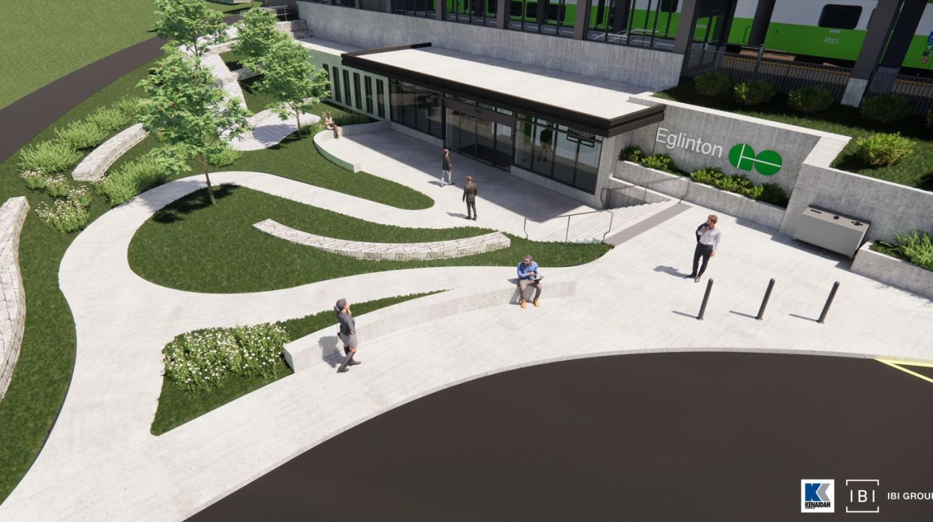 Eglinton GO Station. Artist&rsquo;s rendering, final designs are subject to change.