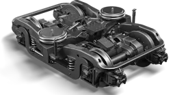 One of Amsted Rail Transit's bogie's developed for use on transit and commuter rail applications. One of Amsted Rail Transit's bogie's developed for use on transit and commuter rail applications.