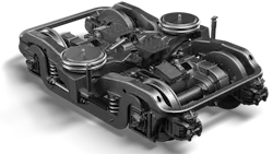 One of Amsted Rail Transit's bogie's developed for use on transit and commuter rail applications. One of Amsted Rail Transit's bogie's developed for use on transit and commuter rail applications.