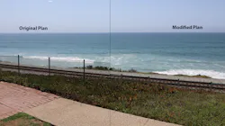 The original fencing plan proposal visual appears on the left and a modified proposal on the right, which incorporates community input. The original fencing plan proposal visual appears on the left and a modified proposal on the right, which incorporates community input.