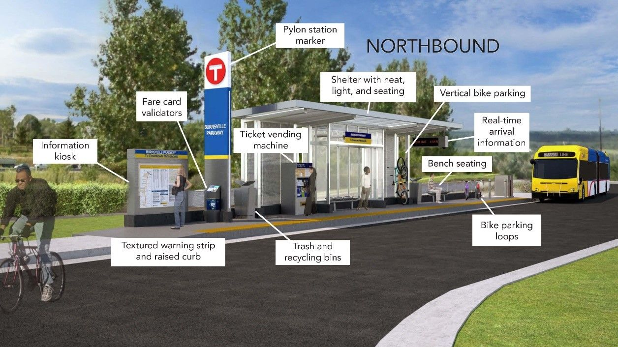 Rendering of a possible station concept for the Purple Line.