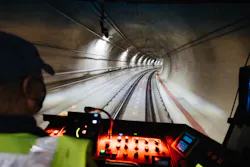 A test train operates on a portion of the 4.3-mile light-rail extension to Northgate. A test train operates on a portion of the 4.3-mile light-rail extension to Northgate.