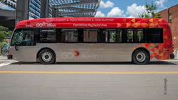 One of GoRaleigh's electric buses; the agency will utilize a smart charge management solution from INIT. One of GoRaleigh's electric buses; the agency will utilize a smart charge management solution from INIT.