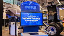 Goodyear’s TPMS Plus is a connected, active monitoring system for fleets. Goodyear’s TPMS Plus is a connected, active monitoring system for fleets.