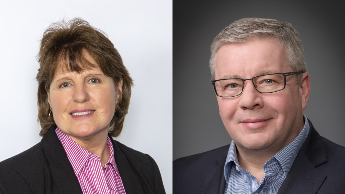 Laura Hendricks, left, and David Scorey, right.