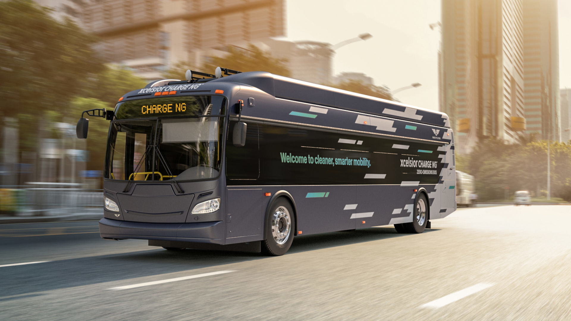 The Xcelsior CHARGE NG is one of NFI's zero-emission vehicle models.