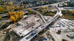 Beautiful fall colors around Lynnwood Link construction, with I-5 in the background. Beautiful fall colors around Lynnwood Link construction, with I-5 in the background.
