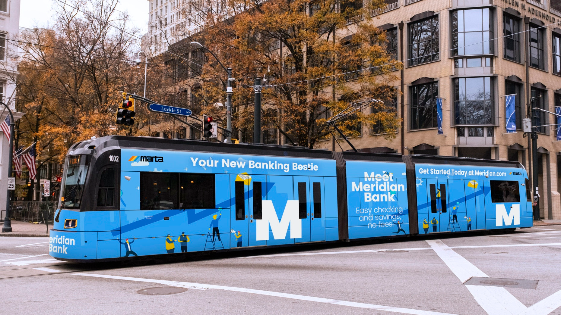 An example of a MARTA wrapped streetcar.