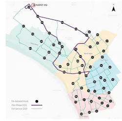 A conceptual map of future Trenton MOVES on-demand AV shuttle service. A conceptual map of future Trenton MOVES on-demand AV shuttle service.