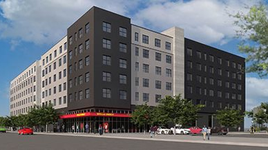 The redevelopment of the former Wells Fargo bank is near the Lake Street Station of the METRO Orange Line on I-35W, as well as the future METRO B Line on Lake Street.