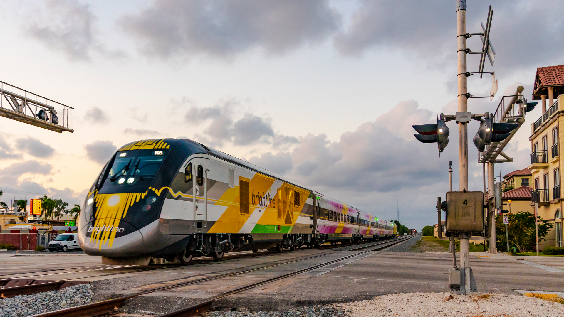 A Brightline train at West Palm Beach.