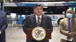 Illinois Gov. J.B. Pritzker speaks at SCCTD's Illinois Bus Garage to announce a second round of Rebuild Illinois grants will benefit 37 transit agencies and 51 projects throughout the state. Illinois Gov. J.B. Pritzker speaks at SCCTD's Illinois Bus Garage to announce a second round of Rebuild Illinois grants will benefit 37 transit agencies and 51 projects throughout the state.